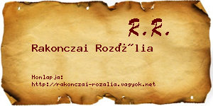 Rakonczai Rozália névjegykártya
